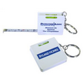 Measuring Tape Keychain With Level - White